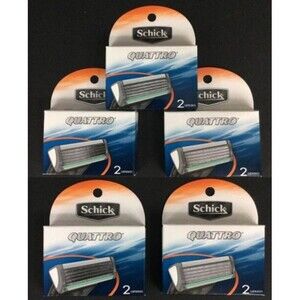 Schick Quattro Cartridges - 4 Blades - 2 Cartridges - Set Of 5 Boxes - NIB!